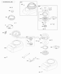 Blower HousingShrouds Flywheel Rewind Starter Diagram and Parts List for 09D902-2001-E1  Briggs and Stratton Engine